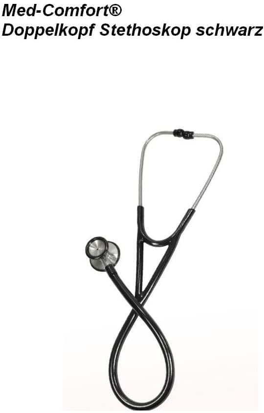Med-Comfort Doppelkopf billiges Stethoskop auf weißem Hintergrund